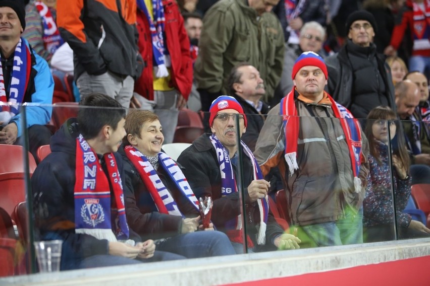 Kibice Górnika Zabrze na meczu z Lechem Poznań