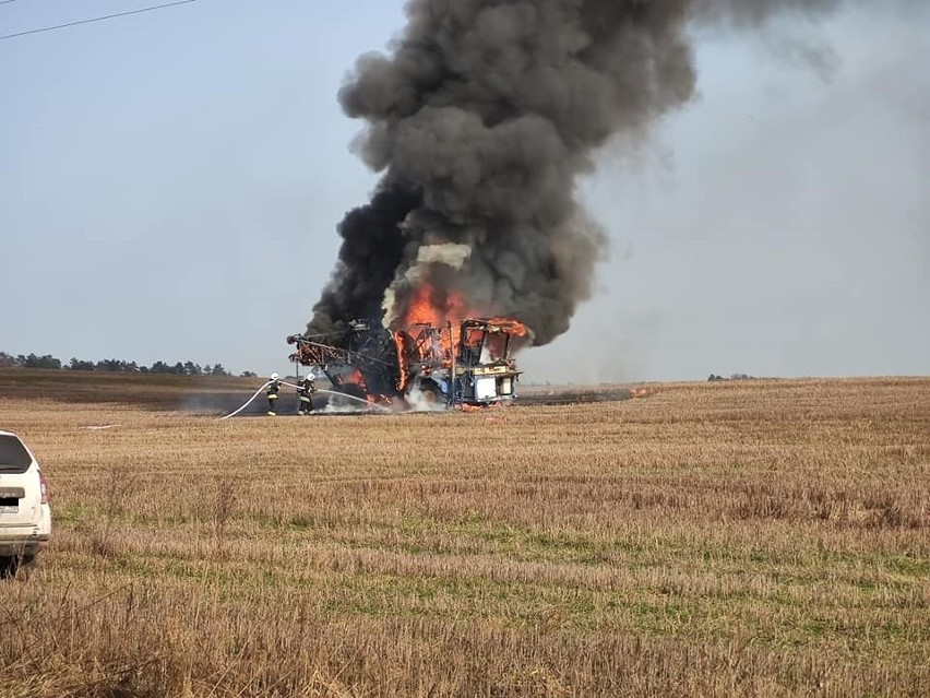 Pożar maszyny rolniczej