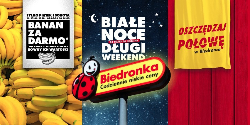 Biedronka organizuje dwie białe noce z promocjami 24-26.04...