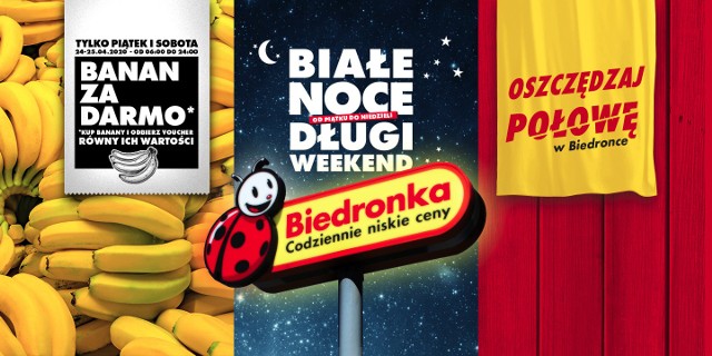 Biedronka organizuje dwie białe noce z promocjami 24-26.04 2020 r.Zobacz aktualną gazetkę Biedronki. Przesuwaj zdjęcia w prawo - naciśnij strzałkę lub przycisk NASTĘPNE 