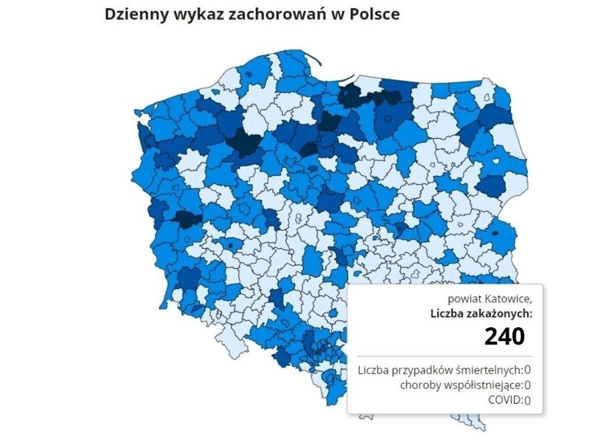 Śląsk drugi pod względem ilości zakażeń COVID-19! Na czele Katowice, Gliwice i Częstochowa... Sprawdź w galerii, skąd pochodzą chorzy