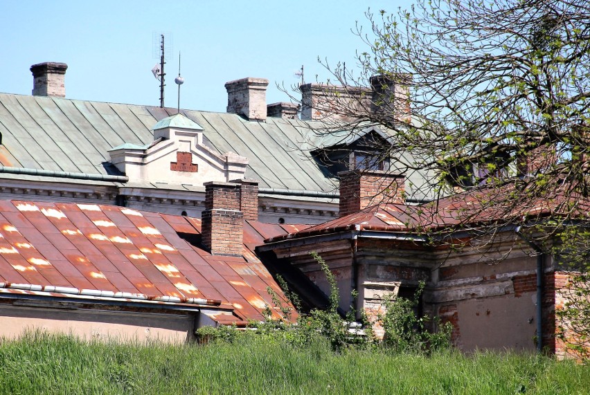 Dachy i kominy na zamojskim Starym Mieście