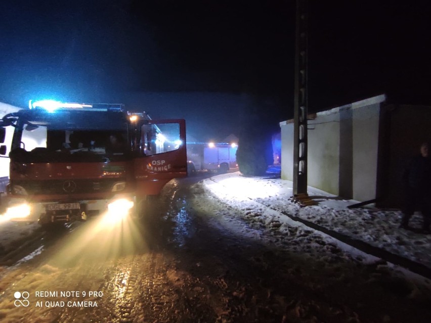 Pożar w Chróścielowie koło Głubczyc.