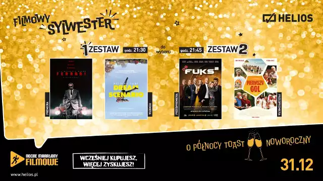 Sylwester w kinie Helios zapowiada się filmowo z nutą szampana i tańca.