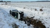 Niebezpiecznie na drogach Opolszczyzny. W powiecie nyskim samochód wpadł do rowu