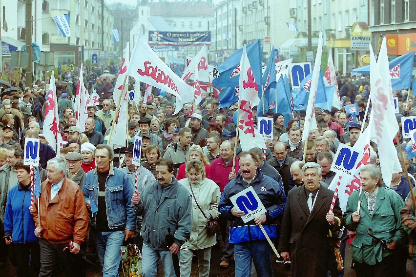 Protestuje łódzka "Solidarność".