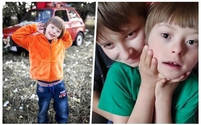 7-letni Leoś Leszczyński choruje na Zespół Downa i bardzo...