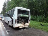 Wypadek na DK 19. Zderzenie dwóch autobusów. 3 osoby ranne (zdjęcia)