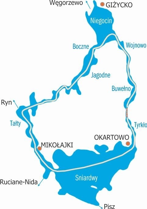 Dzięki połączeniu jezior Tyrkło i Buwełno może powstać nowy, 25-kilometrowy szlak łączący Niegocin i Śniardwy.