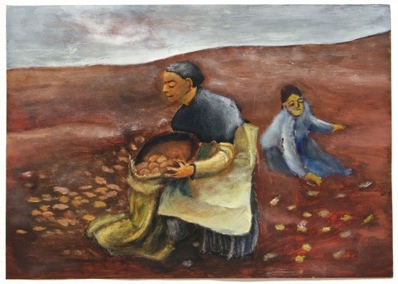 Obraz Michała Wielgusa "Praca na polu" doskonale ilustruje niedzielny festyn