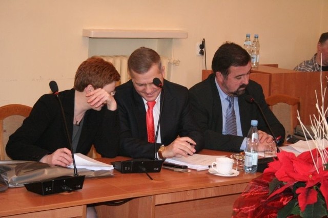 Od lewej: radna Anna Zalewska, radny Andrzej Sadowski i radny Eugeniusz Bogucki