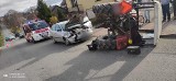 Wypadek w Wielmoży. Zderzenie ciągnika rolniczego z samochodem osobowym