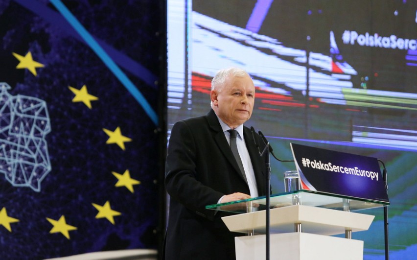 Jarosław Kaczyński w trakcie konwencji regionalnej PiS w...