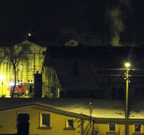 Pożar budynku przy ul. Kosynierów w Ustce.