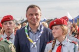 Zlot ZHP 2018 w Gdańsku. Prezydent Andrzej Duda odwiedził w piątek (10.08.2018) harcerzy na Wyspie Sobieszewskiej [zdjęcia]