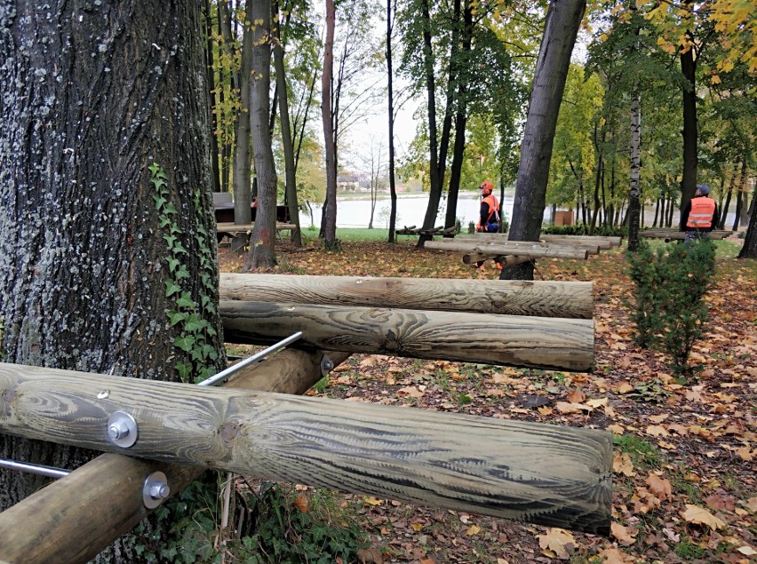 Trwa budowa bezobsługowego parku linowego w Szydłowcu. Gmina...