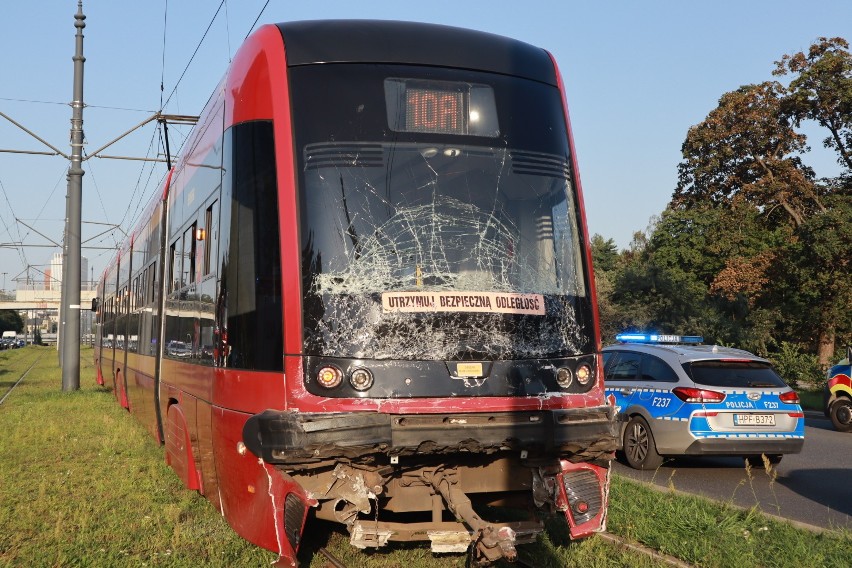 Wypadek tramwajów w Łodzi.