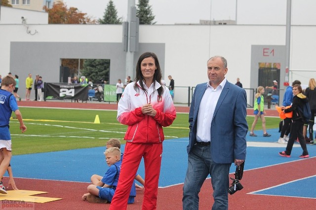 Katarzyna Kowalska z trenerem Marianem Nowakowskim