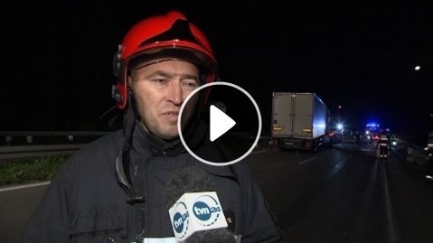 Wypadek ciężarówek na S1 w Sosnowcu