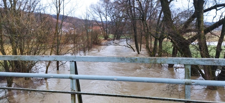 Rzeka Stobnica w pow. strzyżowskim podtopiła w niedzielę...