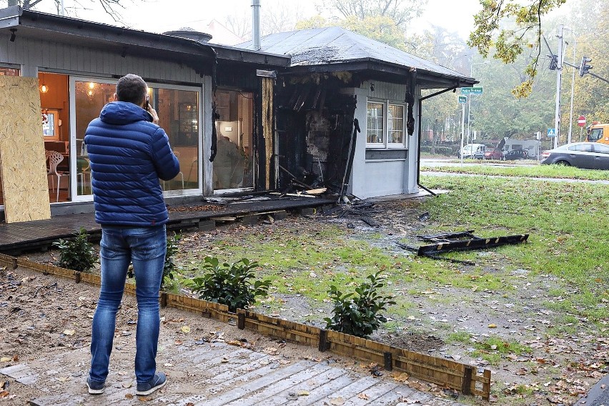 Pożar w kawiarni Biancafe w Szczecinie. "Ktoś podpalił nasz lokal" [ZDJĘCIA, WIDEO]