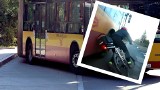 Kierowca MPK potrącił rowerzystę na ulicy Kolumny w Łodzi. Do sieci trafił film z wypadku. Internauci są oburzeni zdarzeniem FILM