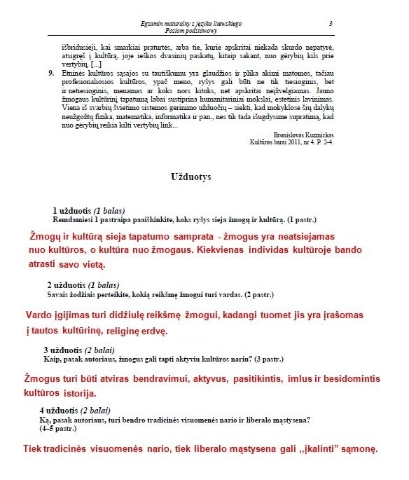 MATURA 2013. Język litewski - poziom podstawowy [ARKUSZE, ODPOWIEDZI, KLUCZ CKE]