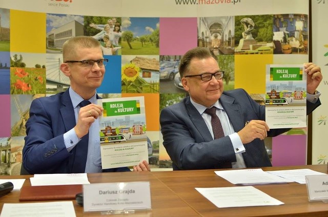 Podpisanie umów partnerskich odbyło się w Urzędzie Marszałkowskim z udziałem marszałka województwa mazowieckiego Adama Struzika oraz członka zarządu Kolei Mazowieckich Dariusza Grajdy.