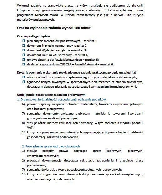 Nowy egzamin zawodowy 2014: TECHNIK EKONOMISTA [ARKUSZE...