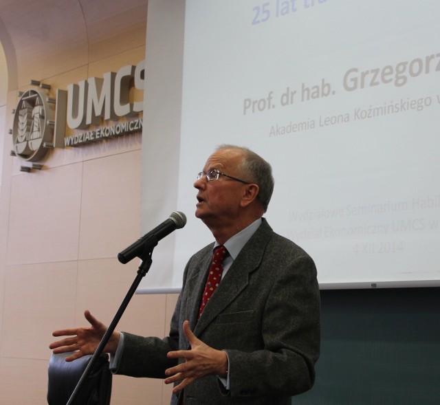 Profesor Grzegorz Kołodko krytykuje decyzję Rady Polityki Pieniężnej Prof. Grzegorz Kołodko na UMCS w Lublinie