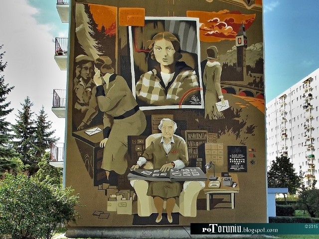 Toruński muralu o Cichociemnej Gen. Elżbiecie Zawackiej