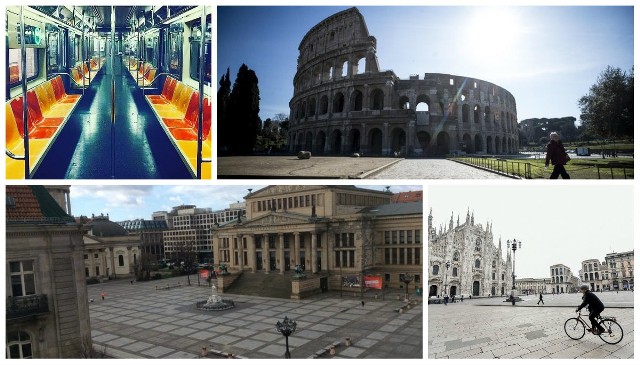 Rosnąca liczba przypadków koronawirusa powoduje strach na całym świecie. Tętniące zwykle życiem niemal przez całą dobę ulice Rzymu, Paryża, Londynu, Nowego Jorku, Berlina wyglądają dziś na opustoszałe. Nie ma turystów, a i zwykli mieszkańcy unikają centrów miast i środków komunikacji miejskiej. Zobacz zdjęcia zrobione w ostatnich dniach w Rzymie, Berlinie, Londynie, Paryżu czy Nowym Jorku. Przejdź do galerii ----->