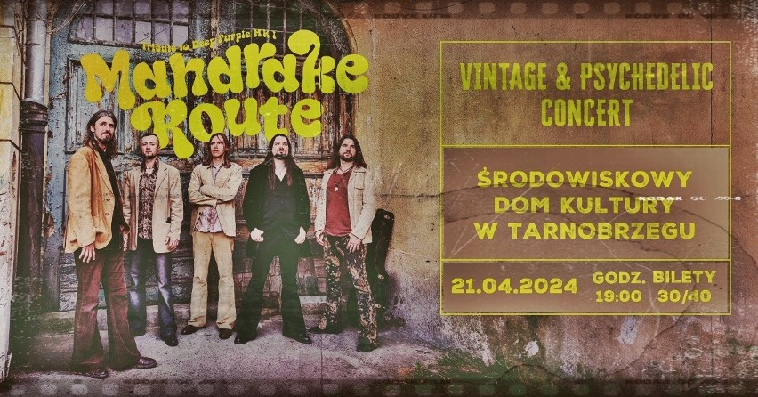 Koncert w Tarnobrzegu dla fanów Deep Purple. Mandrake Route zagra w Środowiskowym Domu Kultury 21 kwietnia 