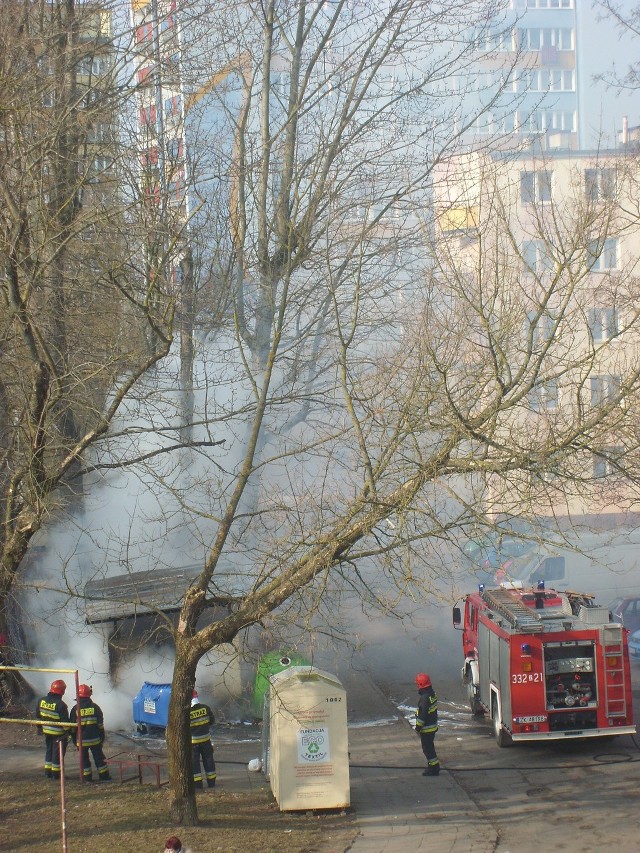 Pożar na ulicy Podgórnej w Koszalinie