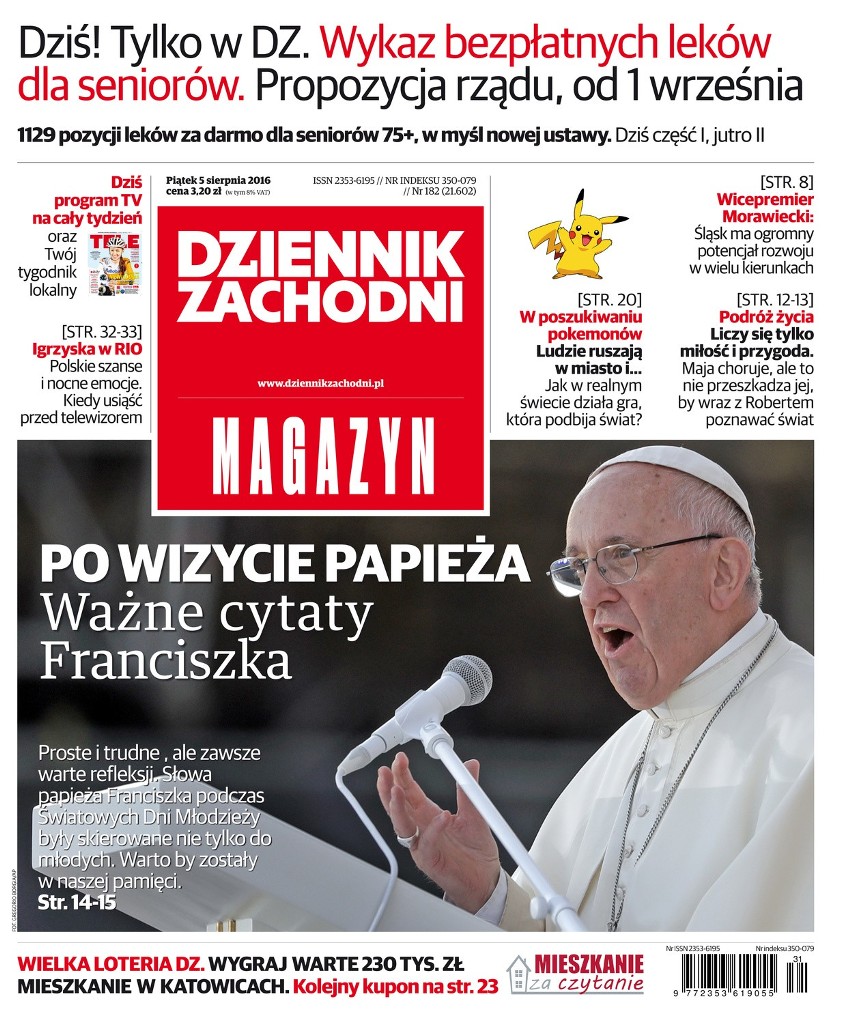 Okładki Dziennika Zachodniego na 5 sierpnia 2016 ZOBACZ OKŁADKI ALTERNATYWNE