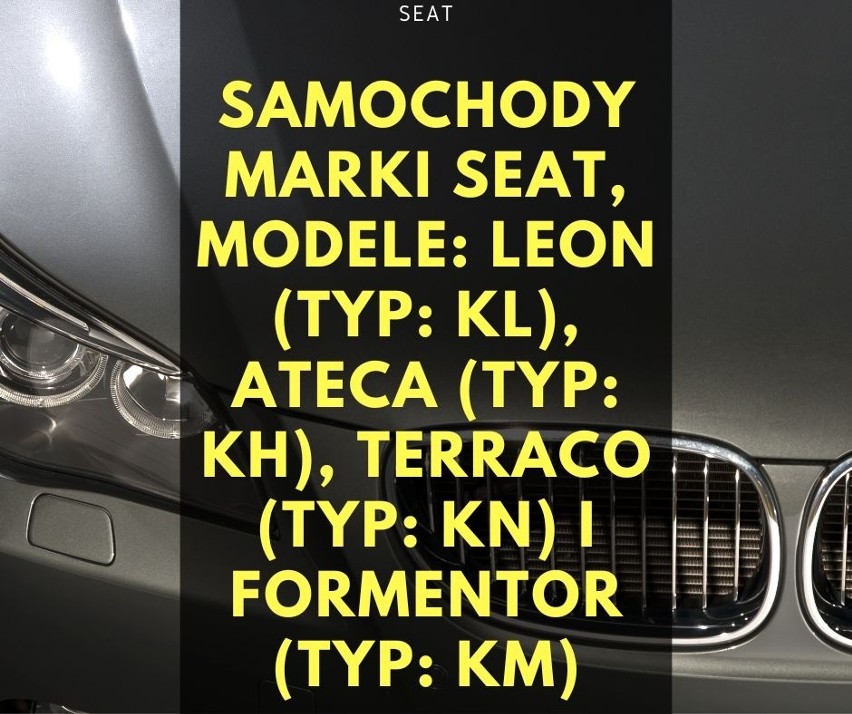 Samochody marki SEAT, modele: Leon (typ: KL), Ateca (typ:...