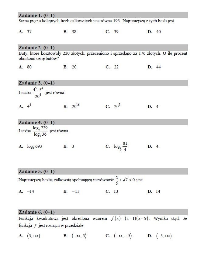 Matura poprawkowa z matematyki 2016. Odpowiedzi i arkusze w serwisie EDUKACJA