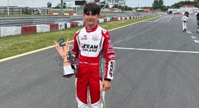 12-letni Franciszek Belusiak zajął 2 miejsce w II rundzie Kartingowych Mistrzostw Polski.