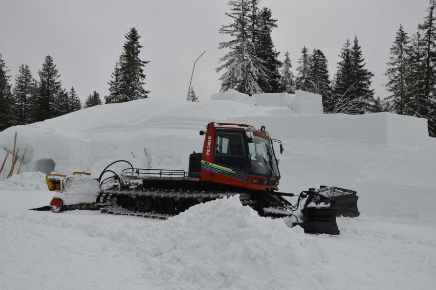 Zakopane. Pod Wielką Krokwią budują śnieżny zamek i labirynt [ZDJĘCIA]