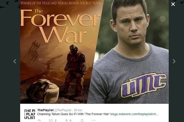 Channing Tatum zagra główną rolę w "Wiecznej wojnie" (fot. screen z Twitter.com)