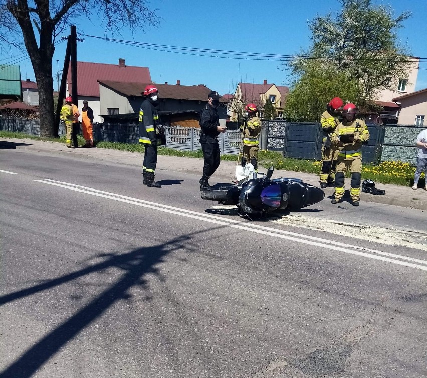 Wypadek motocyklisty na ul. Bielskiej w Hajnówce