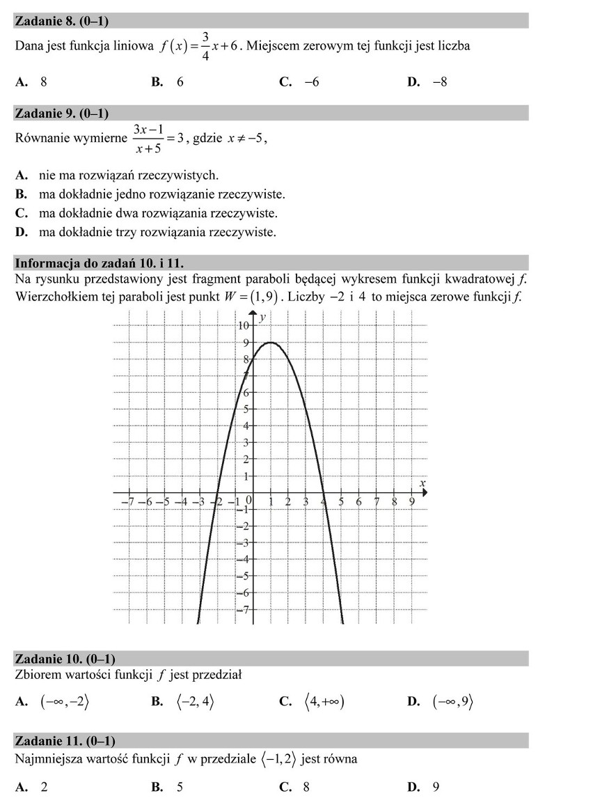 Matura 2016 - matematyka - arkusze, zadania