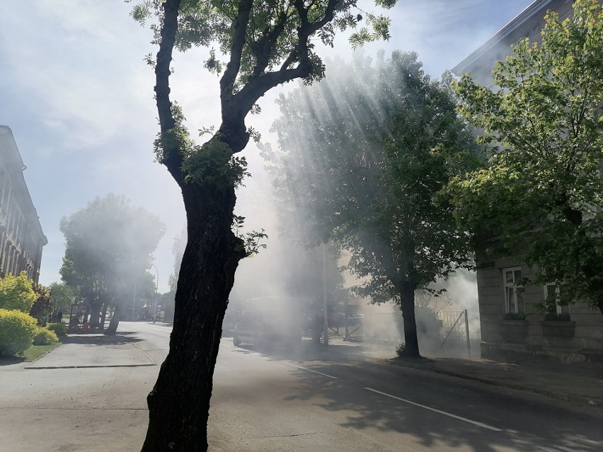 Pożar kontenerów z makulaturą przy ulicy Dworskiego w Przemyślu [ZDJĘCIA]