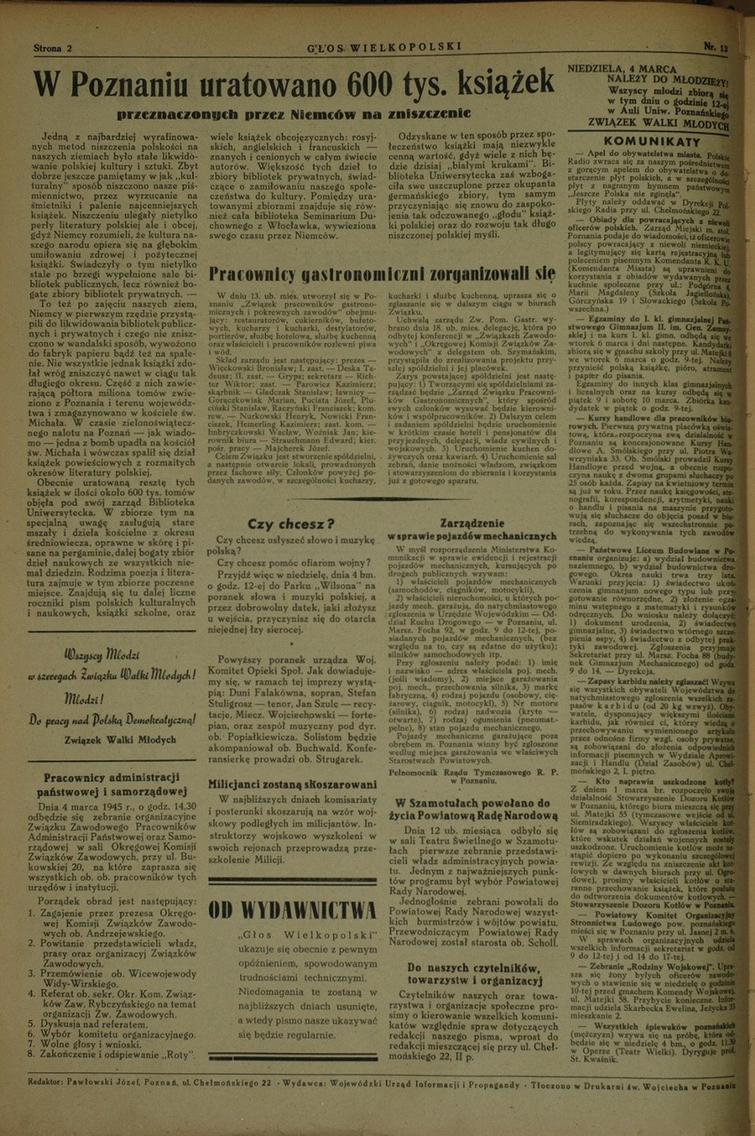 Głos Wielkopolski z 2 marca 1945
