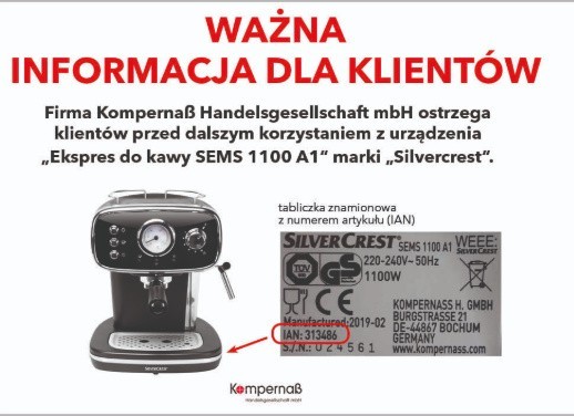 Lidl wycofuje ze sprzedaży ekspres do kawy