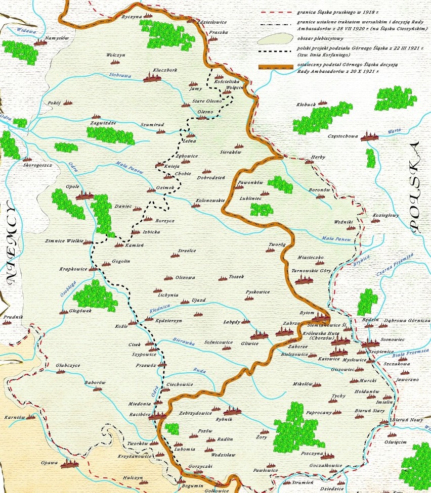 12 października 1921 r. Liga Narodów dzieliła Górny Śląsk [MAPY PODZIAŁU ŚLĄSKA]