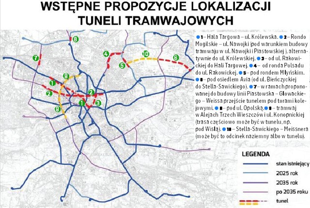 Specjaliści z Politechniki Krakowskiej wskazali 10 lokalizacji dla tuneli tramwajowych w naszym mieście
