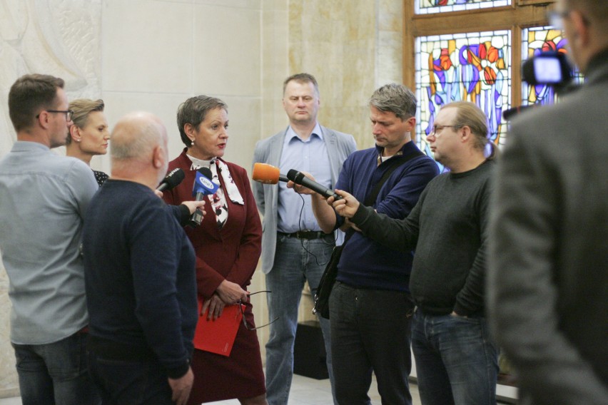 Krystyna Danilecka-Wojewódzka dzisiaj na konferencji...