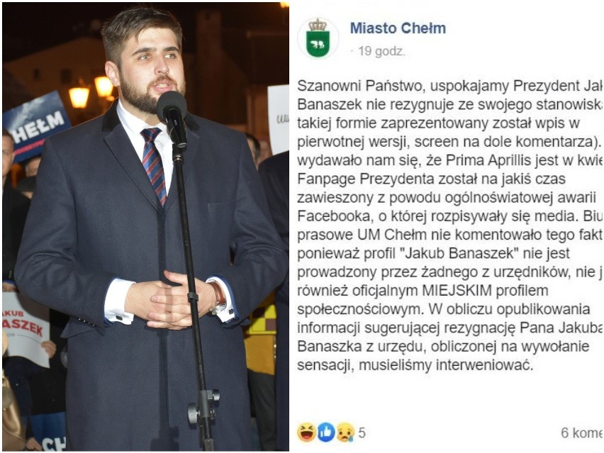 Chełm przez kilka godzin żył plotką, że prezydent rezygnuje z funkcji. Urząd Miasta Chełm: „Uspokajamy"