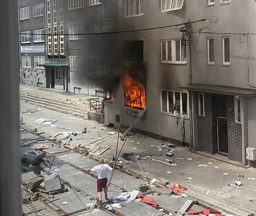 Wybuch gazu w Bytomiu nastąpił na ul. Katowickiej, w ścisłym...